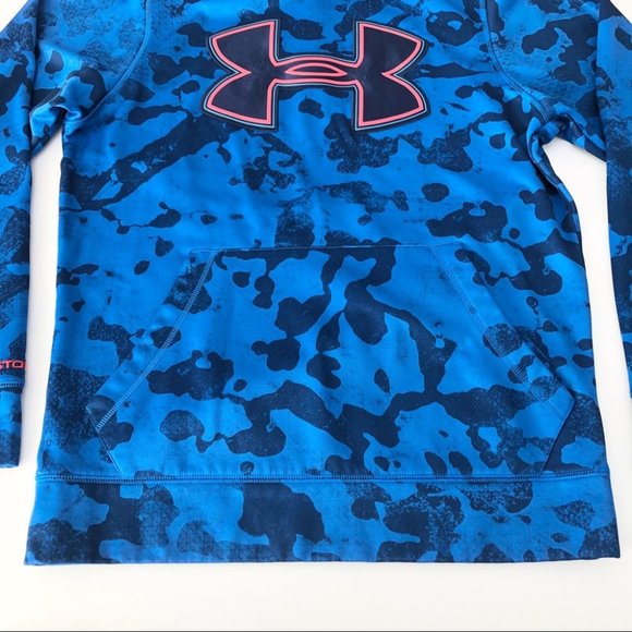 Under Armour Mens Blue Logo Allover Print Hoodie S - Picture 5 of 15